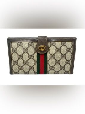 ✨🛍️ Gucci Vintage Brown GG Supreme Sherry Line Wallet